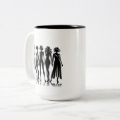 Ménopause noire et blanche Café Mug (Devant gauche)