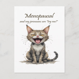 Menopauze Humor Gestresseerde Boze Kat Briefkaart