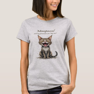 Menopauze Humor Gestrest Boze Kat T-shirt