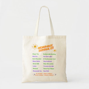 Menopauze overlevingskit zak tote bag