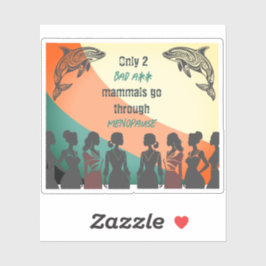 Menopauze sterkte retro ontwerp sticker