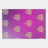 Menora op gradiënt inpakpapier vel (Voorkant 2)