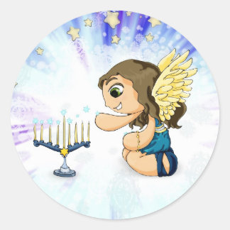 Menorah Angel Ronde Sticker