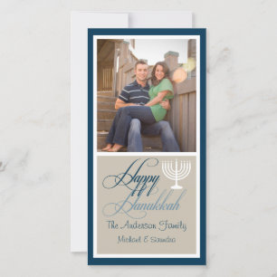 Menorah Chanoeka-fotokaart Feestdagenkaart