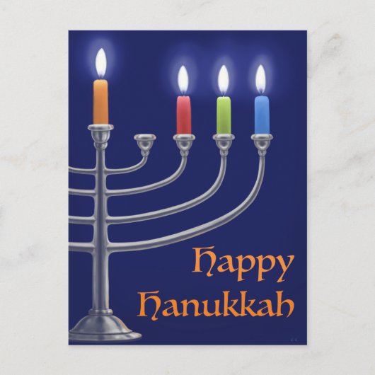 "Menorah de Hanouka." Carte postale (Devant)