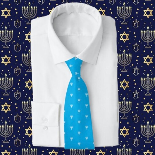 Ménorah de Hanukkah cravate
