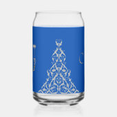 Menorah élégante bleue de Hanoukka en argent (Gauche)