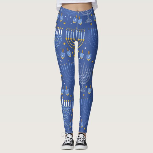 Menorah en Dreidel Leggings (Voorkant)