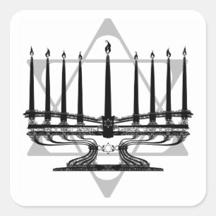 Menorah en Star Vierkante Sticker