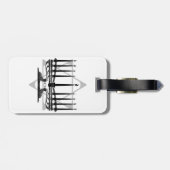 Menorah en Ster Bagagelabel (Achterkant horizontaal)