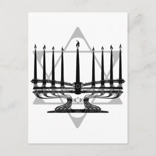 Menorah en Ster Briefkaart