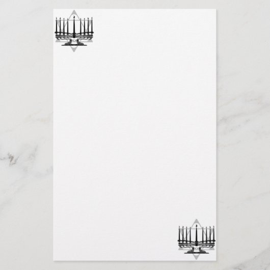 Menorah en Ster Briefpapier (Voorkant)