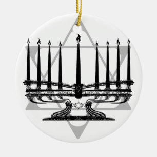 Menorah en Ster I Keramisch Ornament