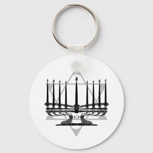 Menorah en Ster Sleutelhanger (Voorkant)