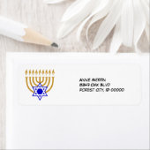Menorah et l'étoile de David Étiquette (En situation)