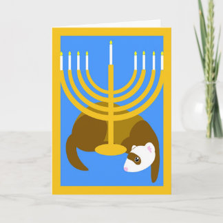 Menorah ferret feestdagen kaart