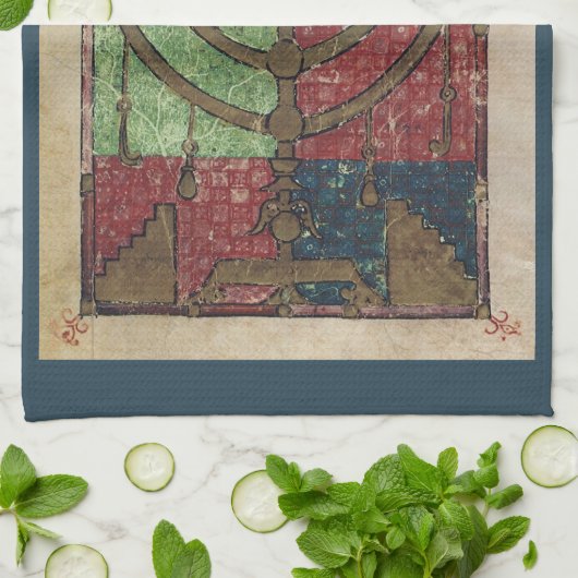 Menorah, Festival van Lights Happy Hanukkah Theedoek (Gevouwen)