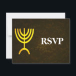 Menorah Flame Bar/Bat mitzvah RSVP<br><div class="desc">Une carte RSVP pour accompagner les invitations Bar/Bat mitzvah avec le même design.</div>