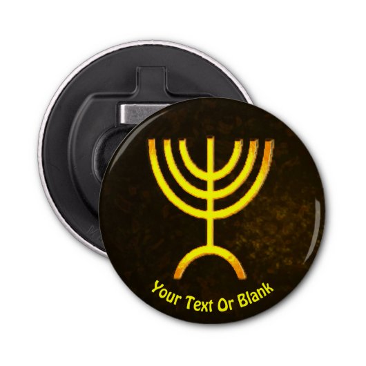 Menorah Flame Button Flesopener (Voorkant)