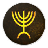 Menorah Flame Keramische Knop (Voorkant)