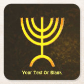 Menorah Flame Vierkante Kartonnen Onderzetter (Voorkant)
