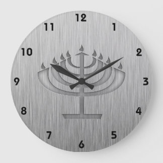 Menorah; geborsteld metaal grote klok