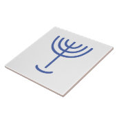 Menorah Gold-Kijk Blue White Tegeltje (Zijkant)