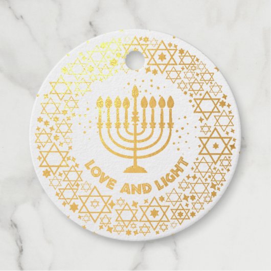Menorah Hannukah Bedankjes Labels (Voorkant)