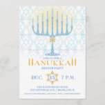 Menorah Hanoukka Invitation<br><div class="desc">Une jolie menorah avec arrière - plan décoratif est parfaite pour votre Hanoukka Holiday Party. Customisez avec votre propre texte. Illustration originale par pj_design.</div>