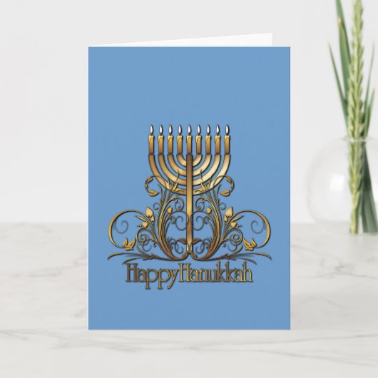 Menorah Hanukkah Greeting Feestdagen Kaart (Voorkant)