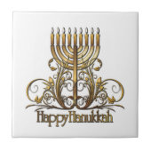 Menorah Hanukkah Greeting Tegeltje (Voorkant)