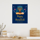 Menorah Hanukkah Party Welcome Poster (Cuisine)