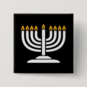 Menorah - Happy Hanukkah Jewish Holiday Gift Vierkante Button 5,1 Cm