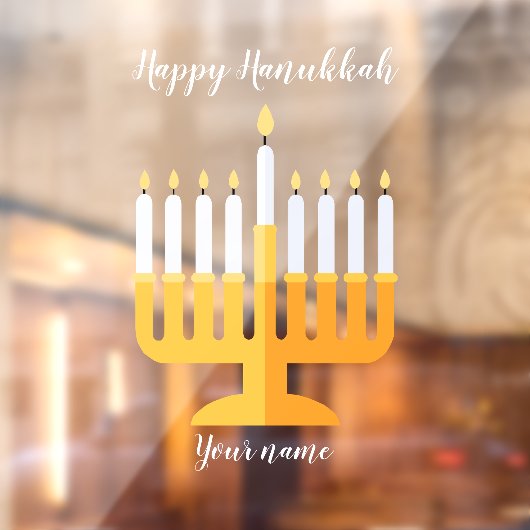 Menorah Happy Hanukkah Raamsticker (Vel 2)
