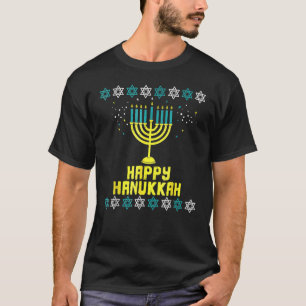 Menorah Lights Happy Hanukkah Joodse Cute Chanukah T-shirt