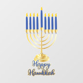 Menorah met Lights Happy Hanukkah Raamsticker (Vel)