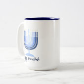 Menorah moderne Conçu Hanoukka Mug (Devant gauche)