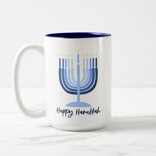 Menorah moderne Conçu Hanoukka Mug (Gauche)