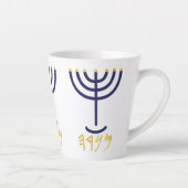 Ménorah moderne Mug Paleo Hébreu Marine Gold (Droite)