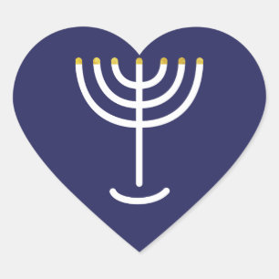 Menorah Navy Gold Graphic Hart Sticker