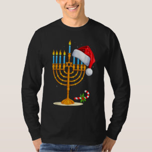 Menorah Sinterklaas Muts Chanukah Hanukkah Joods K T-shirt