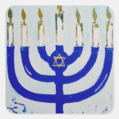Menorah Square Stickers (Voorkant)