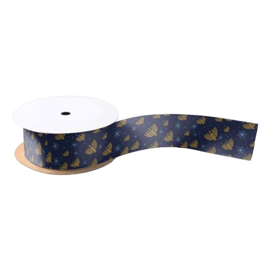 Menorah Star van David Pattern Marine Blauw Chanoe Lint (Spoel)