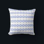 MENORAH & STARS coussin brite bébé BLEU & blanc<br><div class="desc">ÉTOILE coussin DE DAVID TRIM blanc ÉTOILES DE DAVID SUR LE DOS par le designer Sandy Closs ~ SandyCloss~</div>