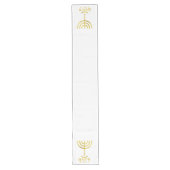 Menorah Table Runner Wit Goud Lange Tafelloper (Voorkant)