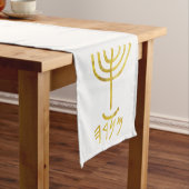 Menorah Table Runner Wit Goud Lange Tafelloper (Voorbeeld)