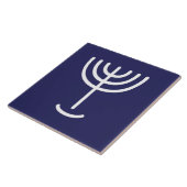 Menorah White Navy Tegeltje (Zijkant)