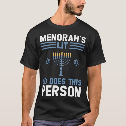 menorah's lit so does this person Festival T-shirt (Voorkant)