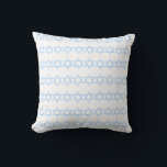 MENORALE & STARS coussin bébé BLEU & blanc<br><div class="desc">ÉTOILE coussin DE DAVID TRIM blanc ÉTOILES DE DAVID SUR LE DOS par le designer Sandy Closs ~ SandyCloss~</div>