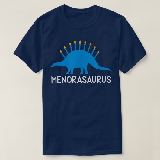 Menorasaurus Funny Hanukkah Dinosaur Menorah T-shirt (Design voorkant)